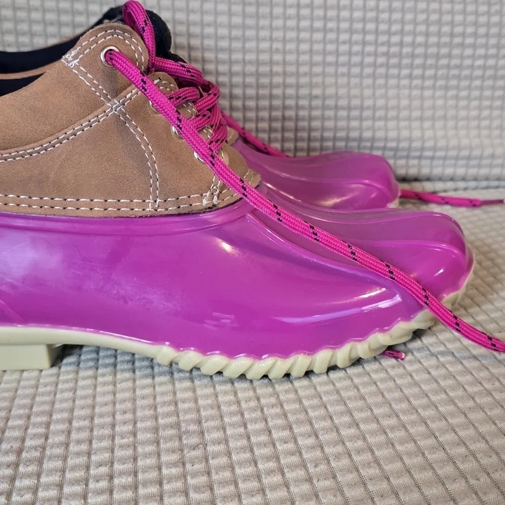 Tommy Hilfiger Pink and Tan Winter Boots